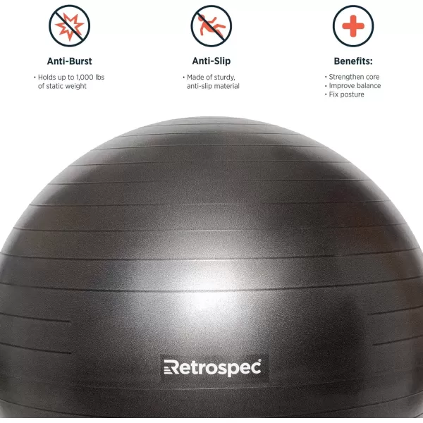 imageRetrospec Luna Exercise Ball Base ampamp PumpBall ampamp Pump with AntiBurst Material  Fitness Gym Swiss Ball  Perfect for Balance Stability Yoga Pilates Pregnancy ampamp BirthingOcean Blue 2020