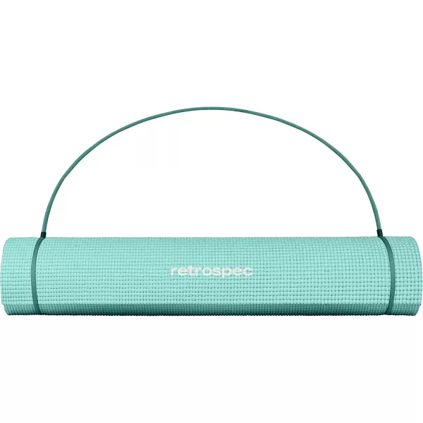 imageRetrospec Pismo Yoga Mat wNylon Strap for Men ampamp Women  Non Slip Exercise Mat for Yoga Pilates Stretching Floor ampamp Fitness Workouts 5mm Thick Easy to CleanBlue Lagoon