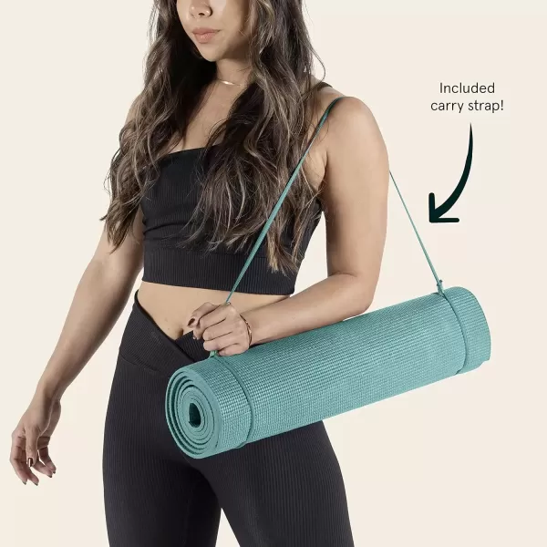 imageRetrospec Pismo Yoga Mat wNylon Strap for Men ampamp Women  Non Slip Exercise Mat for Yoga Pilates Stretching Floor ampamp Fitness Workouts 5mm Thick Easy to CleanBlue Ridge