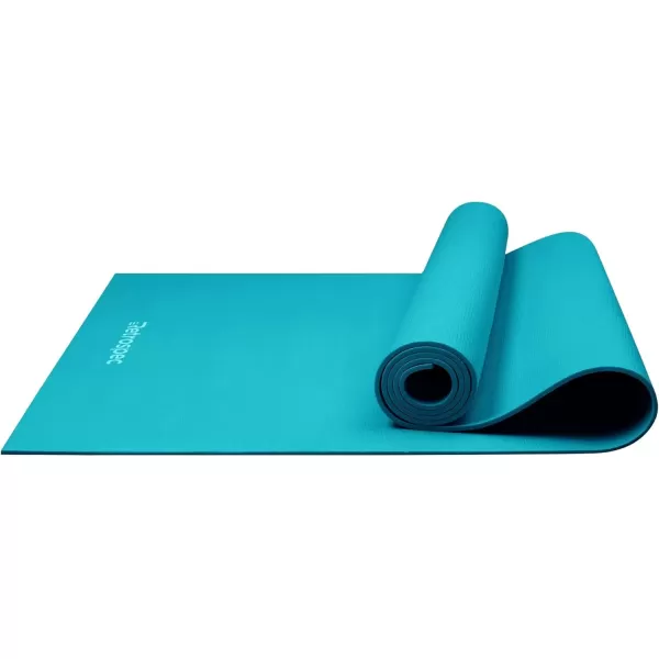 imageRetrospec Pismo Yoga Mat wNylon Strap for Men ampamp Women  Non Slip Exercise Mat for Yoga Pilates Stretching Floor ampamp Fitness Workouts 5mm Thick Easy to CleanTurquoise