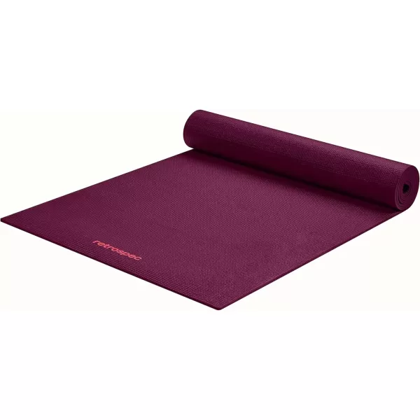 imageRetrospec Pismo Yoga Mat wNylon Strap for Men ampamp Women  Non Slip Exercise Mat for Yoga Pilates Stretching Floor ampamp Fitness Workouts 5mm Thick Easy to CleanBoysenberry