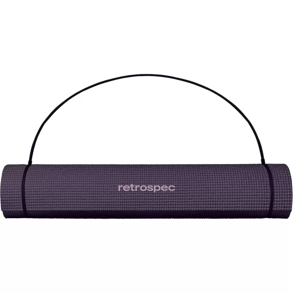 imageRetrospec Pismo Yoga Mat wNylon Strap for Men ampamp Women  Non Slip Exercise Mat for Yoga Pilates Stretching Floor ampamp Fitness Workouts 5mm Thick Easy to CleanEggplant