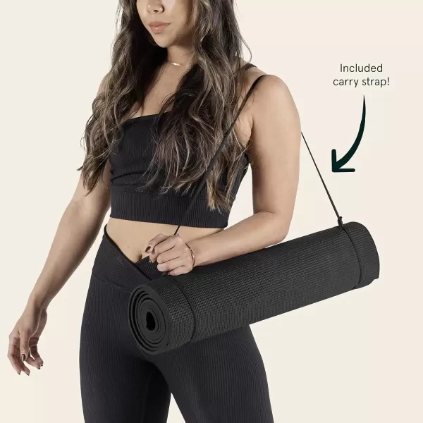 imageRetrospec Pismo Yoga Mat wNylon Strap for Men ampamp Women  Non Slip Exercise Mat for Yoga Pilates Stretching Floor ampamp Fitness Workouts 5mm Thick Easy to CleanLunar