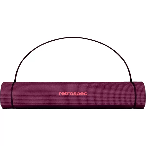 imageRetrospec Pismo Yoga Mat wNylon Strap for Men ampamp Women  Non Slip Exercise Mat for Yoga Pilates Stretching Floor ampamp Fitness Workouts 5mm Thick Easy to CleanBoysenberry