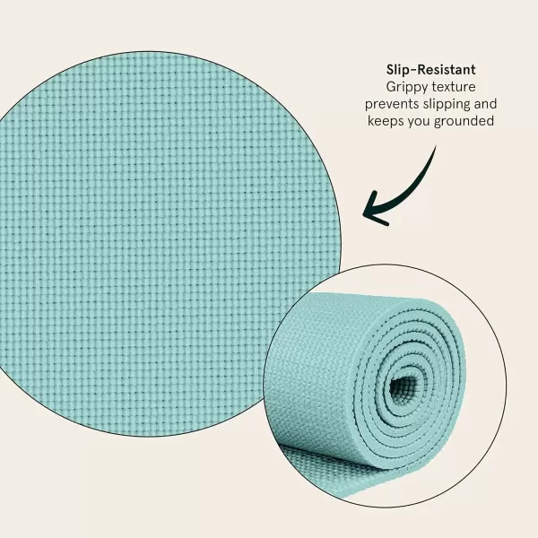 imageRetrospec Pismo Yoga Mat wNylon Strap for Men ampamp Women  Non Slip Exercise Mat for Yoga Pilates Stretching Floor ampamp Fitness Workouts 5mm Thick Easy to CleanBlue Lagoon