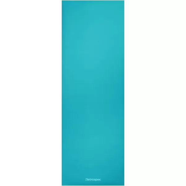 imageRetrospec Pismo Yoga Mat wNylon Strap for Men ampamp Women  Non Slip Exercise Mat for Yoga Pilates Stretching Floor ampamp Fitness Workouts 5mm Thick Easy to CleanTurquoise