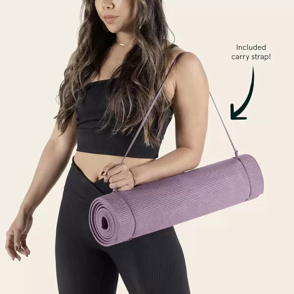 imageRetrospec Pismo Yoga Mat wNylon Strap for Men ampamp Women  Non Slip Exercise Mat for Yoga Pilates Stretching Floor ampamp Fitness Workouts 5mm Thick Easy to CleanViolet Haze