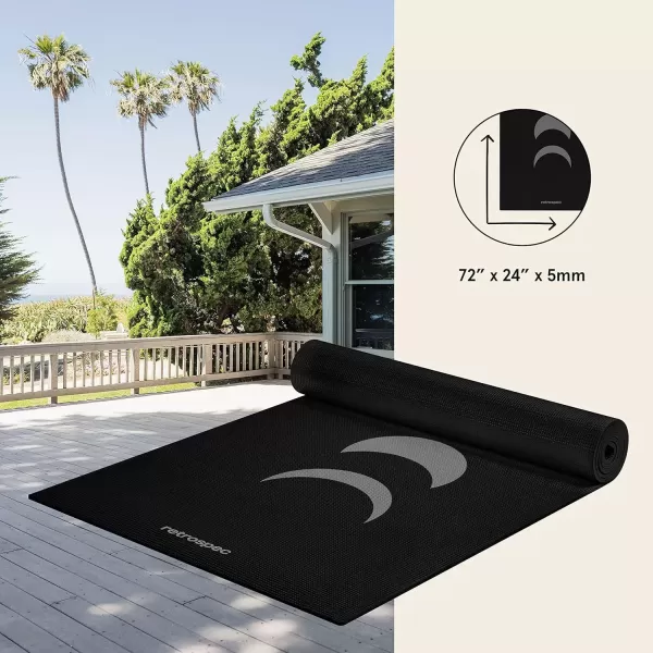 imageRetrospec Pismo Yoga Mat wNylon Strap for Men ampamp Women  Non Slip Exercise Mat for Yoga Pilates Stretching Floor ampamp Fitness Workouts 5mm Thick Easy to CleanLunar