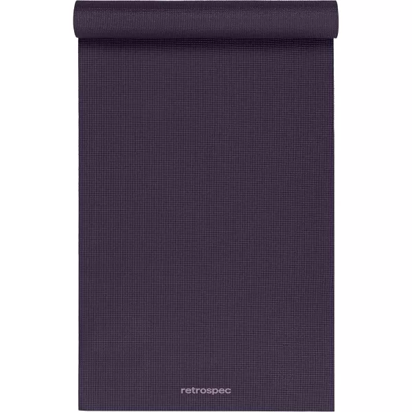 imageRetrospec Pismo Yoga Mat wNylon Strap for Men ampamp Women  Non Slip Exercise Mat for Yoga Pilates Stretching Floor ampamp Fitness Workouts 5mm Thick Easy to CleanEggplant