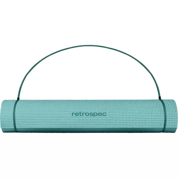 imageRetrospec Pismo Yoga Mat wNylon Strap for Men ampamp Women  Non Slip Exercise Mat for Yoga Pilates Stretching Floor ampamp Fitness Workouts 5mm Thick Easy to CleanBlue Ridge