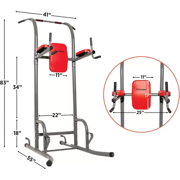 imageRetrospec Power Tower for Functional Fitness Home Gym Strength Trainer Pads