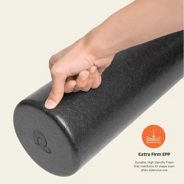 imageRetrospec Relief Foam Roller 18quot ampamp 36quot HighDensity EPP Extra Firm Round Foam Roller for Exercise Massage Yoga Pilates and Post Workout Muscle RecoveryBlack
