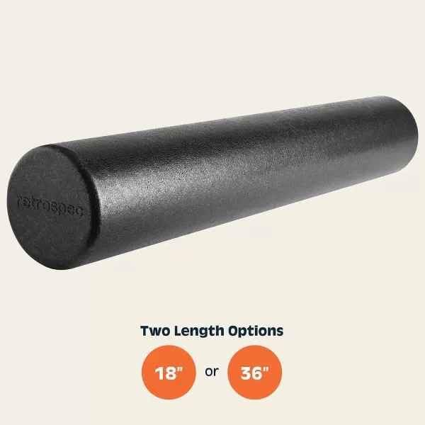 imageRetrospec Relief Foam Roller 18quot ampamp 36quot HighDensity EPP Extra Firm Round Foam Roller for Exercise Massage Yoga Pilates and Post Workout Muscle RecoveryBlack