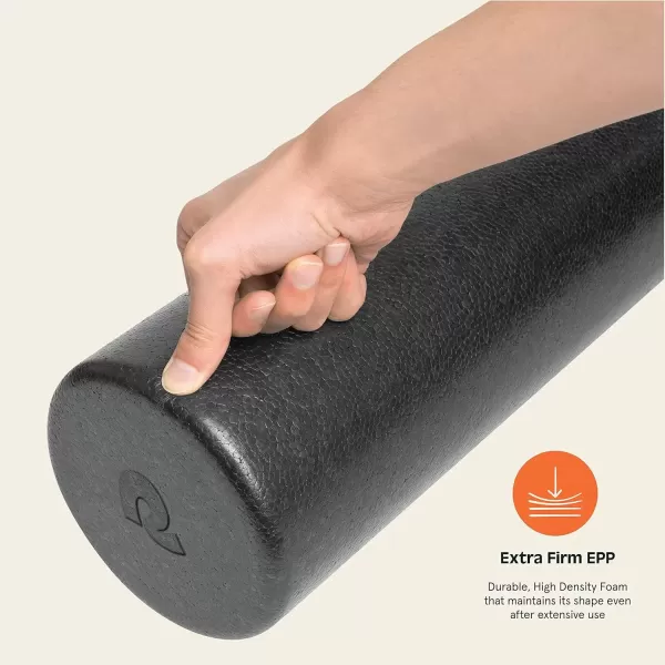 imageRetrospec Relief Foam Roller 18quot ampamp 36quot HighDensity EPP Extra Firm Round Foam Roller for Exercise Massage Yoga Pilates and Post Workout Muscle RecoveryBlack