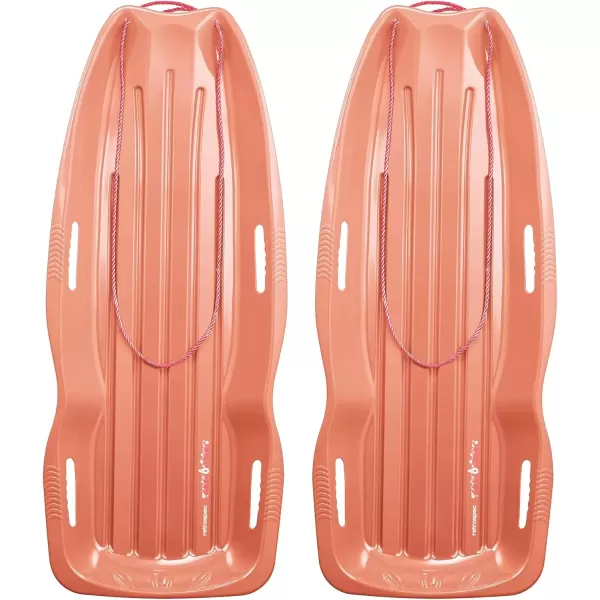 imageRetrospec Retrorider Plastic Snow Sled  Toboggan Style with Pull Rope ColdResistant Coating and Hard Bottom for Smooth Downhill Rides  Available in 35quot and 48quot Sizes for Kids and AdultsPolar Pink