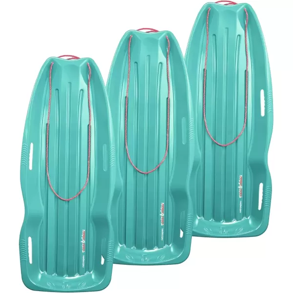 imageRetrospec Retrorider Plastic Snow Sled  Toboggan Style with Pull Rope ColdResistant Coating and Hard Bottom for Smooth Downhill Rides  Available in 35quot and 48quot Sizes for Kids and AdultsWintertide