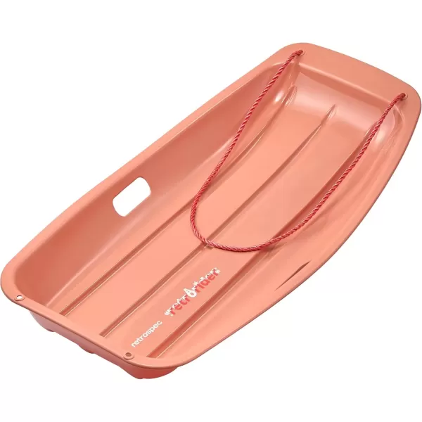 imageRetrospec Retrorider Plastic Snow Sled  Toboggan Style with Pull Rope ColdResistant Coating and Hard Bottom for Smooth Downhill Rides  Available in 35quot and 48quot Sizes for Kids and AdultsPolar PinkWintertide
