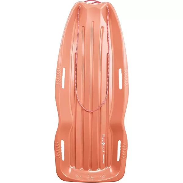 imageRetrospec Retrorider Plastic Snow Sled  Toboggan Style with Pull Rope ColdResistant Coating and Hard Bottom for Smooth Downhill Rides  Available in 35quot and 48quot Sizes for Kids and AdultsPolar Pink