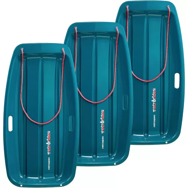 imageRetrospec Retrorider Plastic Snow Sled  Toboggan Style with Pull Rope ColdResistant Coating and Hard Bottom for Smooth Downhill Rides  Available in 35quot and 48quot Sizes for Kids and AdultsSnowy Spruce