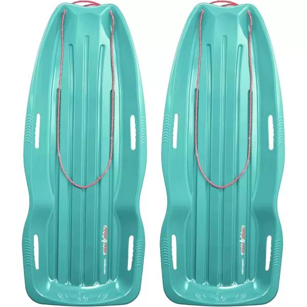 imageRetrospec Retrorider Plastic Snow Sled  Toboggan Style with Pull Rope ColdResistant Coating and Hard Bottom for Smooth Downhill Rides  Available in 35quot and 48quot Sizes for Kids and AdultsWintertide