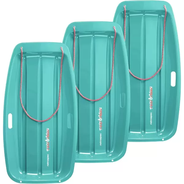 imageRetrospec Retrorider Plastic Snow Sled  Toboggan Style with Pull Rope ColdResistant Coating and Hard Bottom for Smooth Downhill Rides  Available in 35quot and 48quot Sizes for Kids and AdultsWintertide