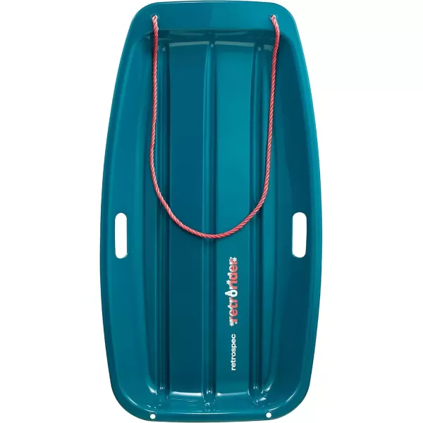 imageRetrospec Retrorider Plastic Snow Sled  Toboggan Style with Pull Rope ColdResistant Coating and Hard Bottom for Smooth Downhill Rides  Available in 35quot and 48quot Sizes for Kids and AdultsSnowy Spruce