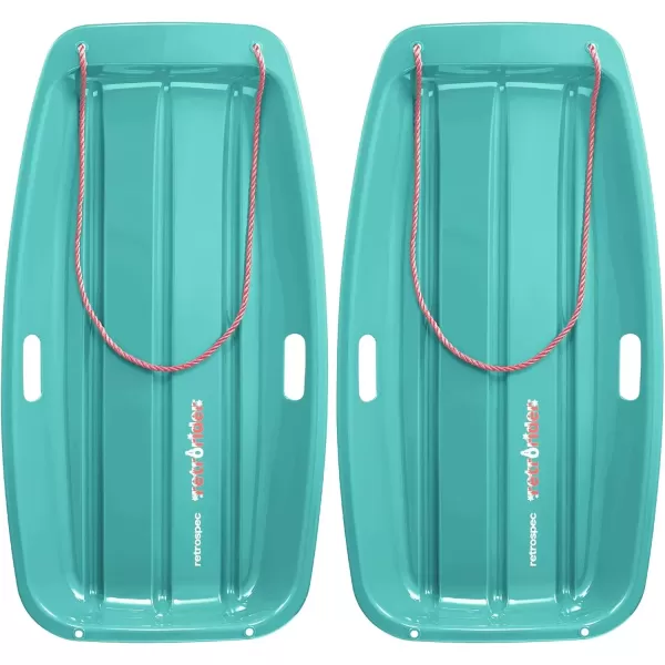 imageRetrospec Retrorider Plastic Snow Sled  Toboggan Style with Pull Rope ColdResistant Coating and Hard Bottom for Smooth Downhill Rides  Available in 35quot and 48quot Sizes for Kids and AdultsWintertide