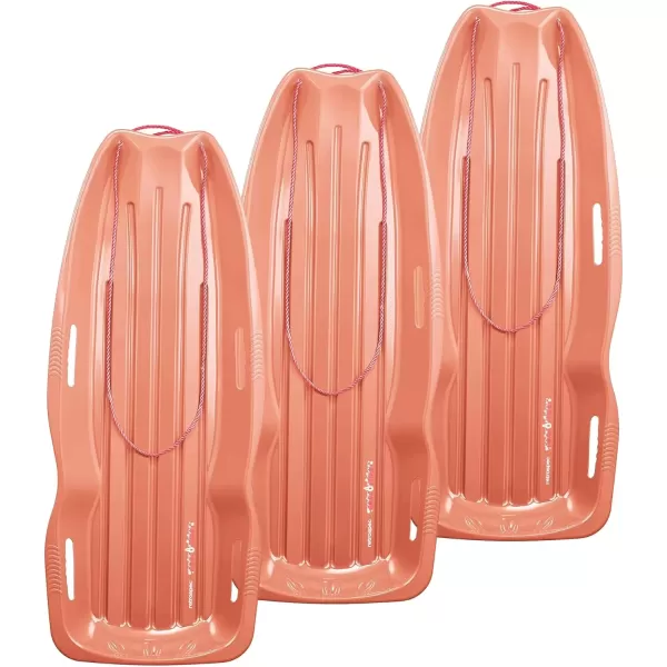 imageRetrospec Retrorider Plastic Snow Sled  Toboggan Style with Pull Rope ColdResistant Coating and Hard Bottom for Smooth Downhill Rides  Available in 35quot and 48quot Sizes for Kids and AdultsPolar Pink