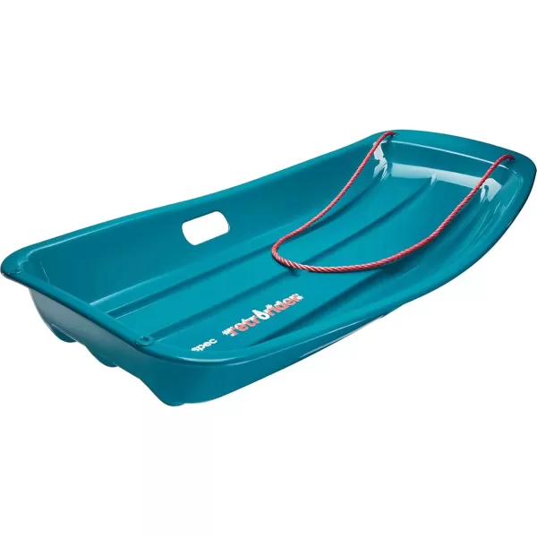 imageRetrospec Retrorider Plastic Snow Sled  Toboggan Style with Pull Rope ColdResistant Coating and Hard Bottom for Smooth Downhill Rides  Available in 35quot and 48quot Sizes for Kids and AdultsTricolor