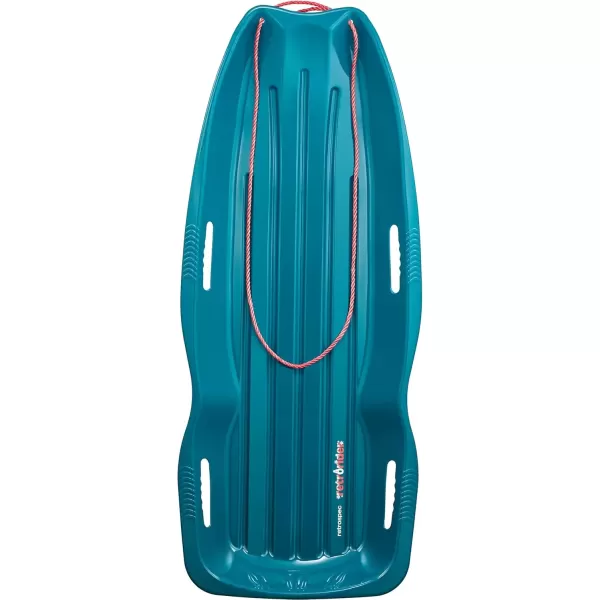 imageRetrospec Retrorider Plastic Snow Sled  Toboggan Style with Pull Rope ColdResistant Coating and Hard Bottom for Smooth Downhill Rides  Available in 35quot and 48quot Sizes for Kids and AdultsSnowy Spruce