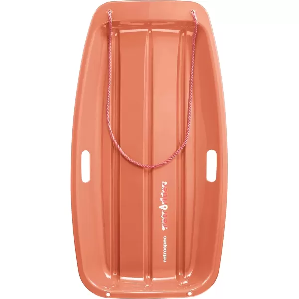 imageRetrospec Retrorider Plastic Snow Sled  Toboggan Style with Pull Rope ColdResistant Coating and Hard Bottom for Smooth Downhill Rides  Available in 35quot and 48quot Sizes for Kids and AdultsPolar Pink