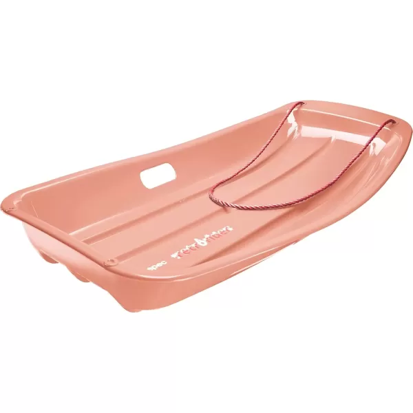 imageRetrospec Retrorider Plastic Snow Sled  Toboggan Style with Pull Rope ColdResistant Coating and Hard Bottom for Smooth Downhill Rides  Available in 35quot and 48quot Sizes for Kids and AdultsPolar Pink
