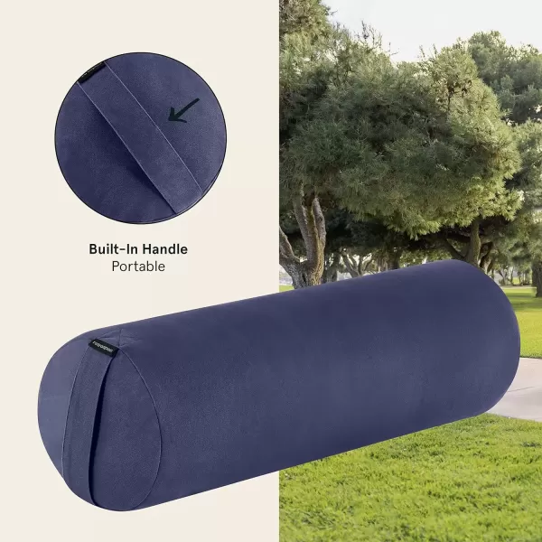 imageRetrospec Retrospec Sequoia Yoga Bolster Pillow  Meditation Cushion for Yoga Practices  Includes Machine Washable 100 Cotton Cover ampamp Durable Carry HandleMIdnight