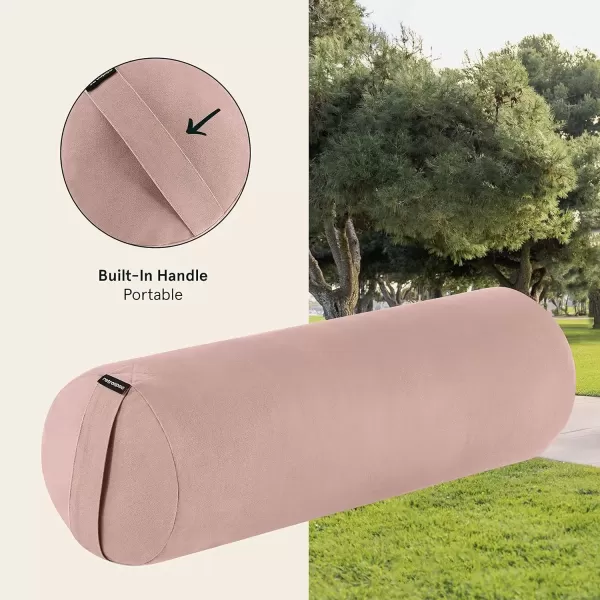 imageRetrospec Retrospec Sequoia Yoga Bolster Pillow  Meditation Cushion for Yoga Practices  Includes Machine Washable 100 Cotton Cover ampamp Durable Carry HandleBlush