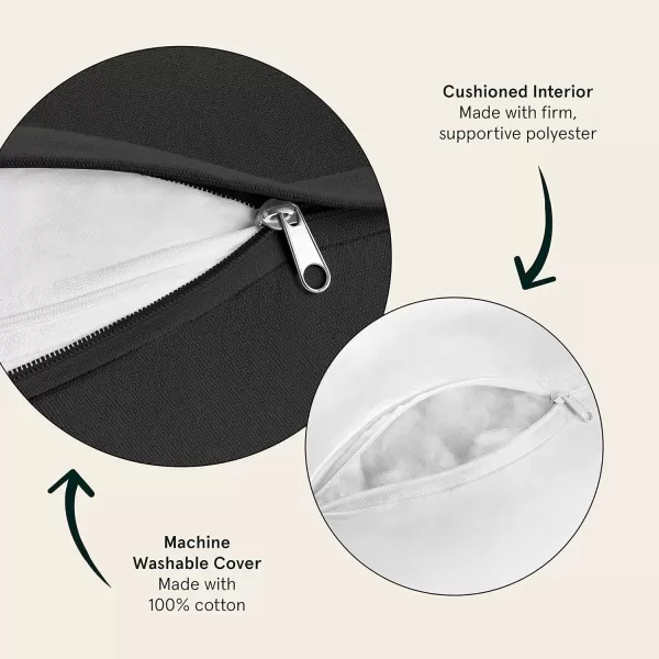 imageRetrospec Retrospec Sequoia Yoga Bolster Pillow  Meditation Cushion for Yoga Practices  Includes Machine Washable 100 Cotton Cover ampamp Durable Carry HandleBlack