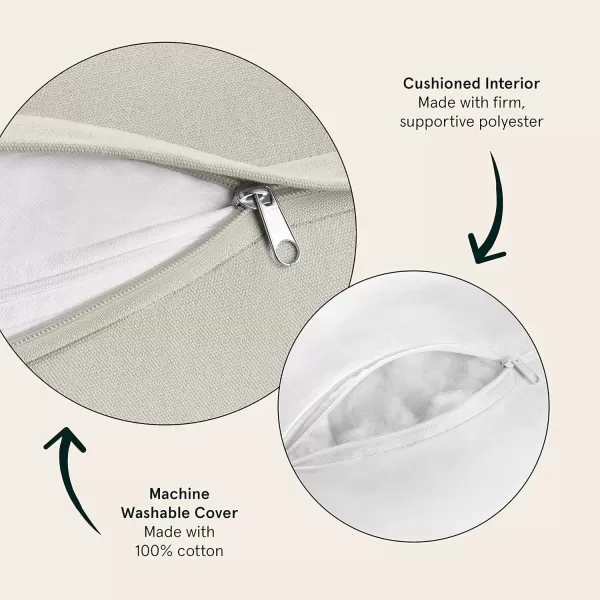 imageRetrospec Retrospec Sequoia Yoga Bolster Pillow  Meditation Cushion for Yoga Practices  Includes Machine Washable 100 Cotton Cover ampamp Durable Carry HandleOatmeal