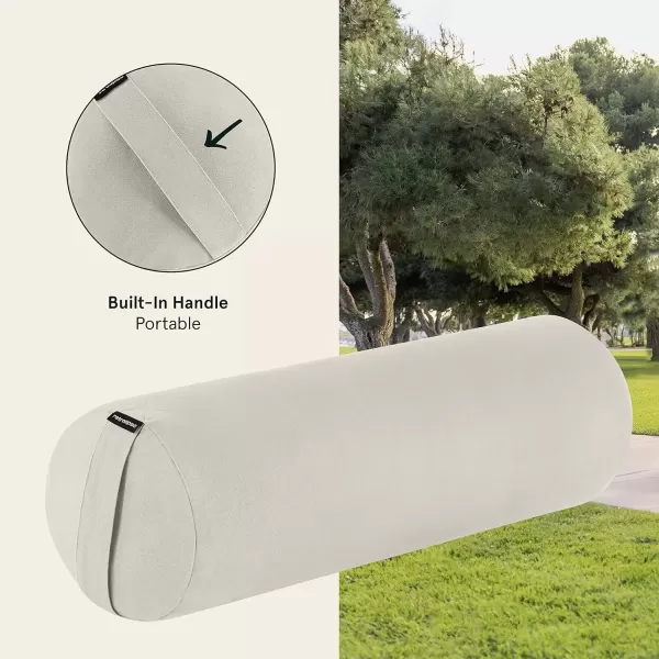imageRetrospec Retrospec Sequoia Yoga Bolster Pillow  Meditation Cushion for Yoga Practices  Includes Machine Washable 100 Cotton Cover ampamp Durable Carry HandleOatmeal