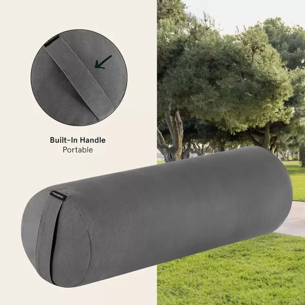 imageRetrospec Retrospec Sequoia Yoga Bolster Pillow  Meditation Cushion for Yoga Practices  Includes Machine Washable 100 Cotton Cover ampamp Durable Carry HandleStone