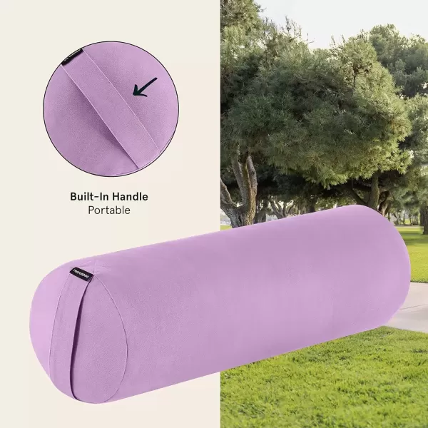 imageRetrospec Retrospec Sequoia Yoga Bolster Pillow  Meditation Cushion for Yoga Practices  Includes Machine Washable 100 Cotton Cover ampamp Durable Carry HandleWisteria