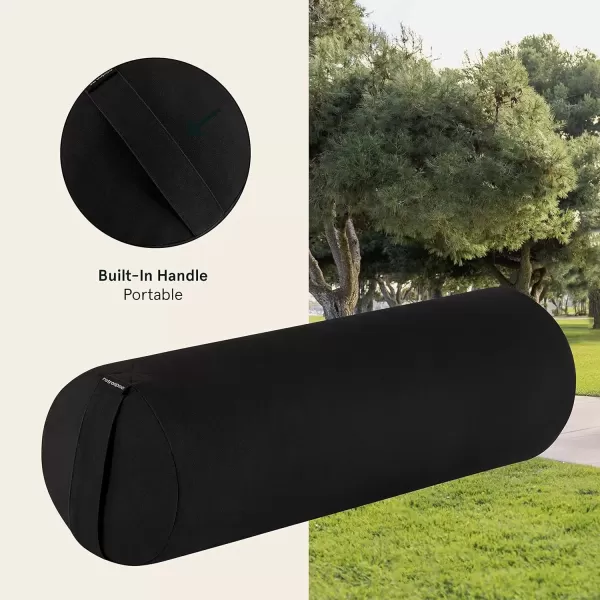 imageRetrospec Retrospec Sequoia Yoga Bolster Pillow  Meditation Cushion for Yoga Practices  Includes Machine Washable 100 Cotton Cover ampamp Durable Carry HandleBlack