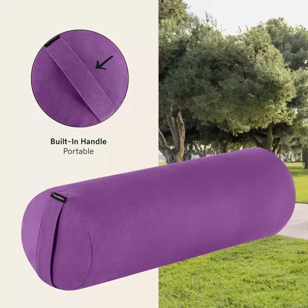 imageRetrospec Retrospec Sequoia Yoga Bolster Pillow  Meditation Cushion for Yoga Practices  Includes Machine Washable 100 Cotton Cover ampamp Durable Carry HandleMulberry