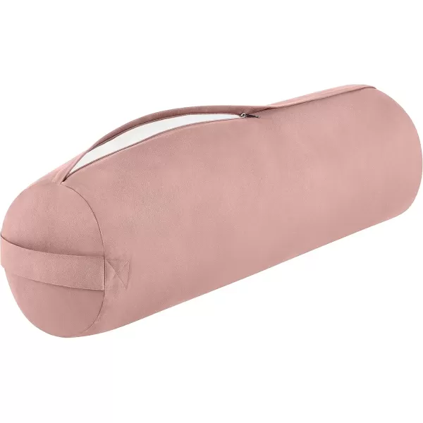 imageRetrospec Retrospec Sequoia Yoga Bolster Pillow  Meditation Cushion for Yoga Practices  Includes Machine Washable 100 Cotton Cover ampamp Durable Carry HandleBlush