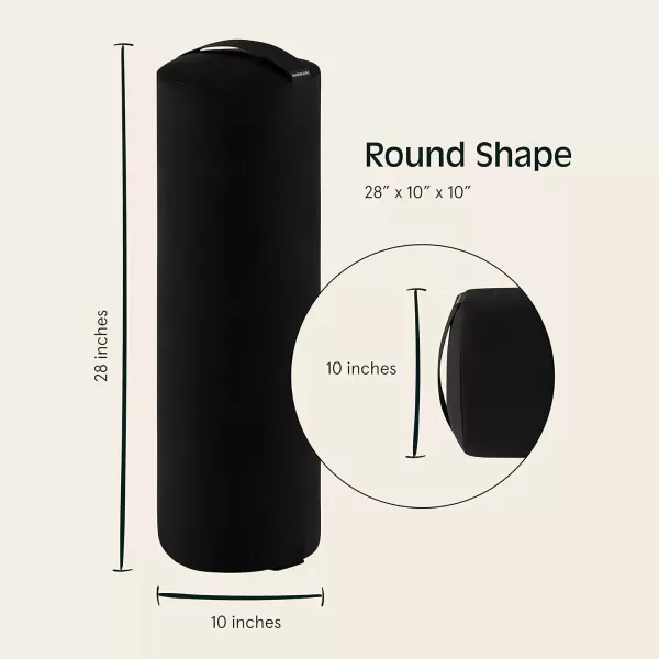 imageRetrospec Retrospec Sequoia Yoga Bolster Pillow  Meditation Cushion for Yoga Practices  Includes Machine Washable 100 Cotton Cover ampamp Durable Carry HandleBlack
