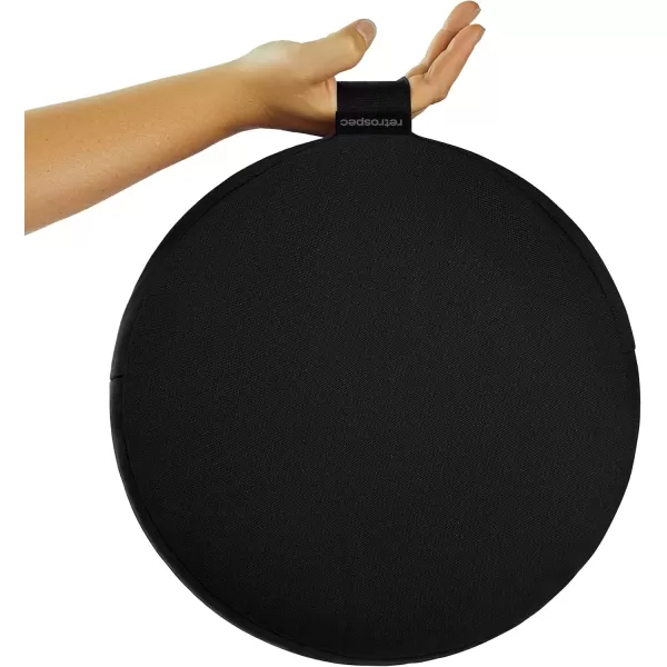 imageRetrospec Sedona Zafu Meditation Cushion Filled wBuckwheat Hulls  Yoga Pillow for Meditation Practices  Machine Washable 100 Cotton Cover ampamp Durable Carry Handle RoundBlack