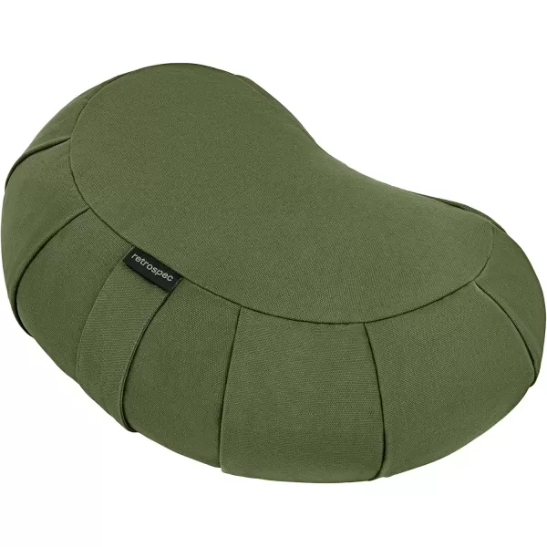 imageRetrospec Sedona Zafu Meditation Cushion Filled wBuckwheat Hulls  Yoga Pillow for Meditation Practices  Machine Washable 100 Cotton Cover ampamp Durable Carry Handle Crescent BlackBasil