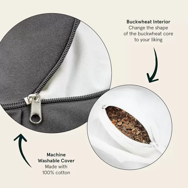 imageRetrospec Sedona Zafu Meditation Cushion Filled wBuckwheat Hulls  Yoga Pillow for Meditation Practices  Machine Washable 100 Cotton Cover ampamp Durable Carry Handle Crescent BlackStone