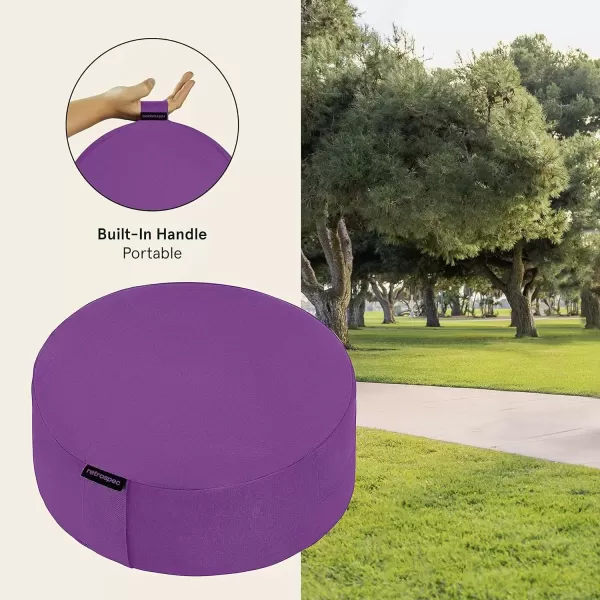 imageRetrospec Sedona Zafu Meditation Cushion Filled wBuckwheat Hulls  Yoga Pillow for Meditation Practices  Machine Washable 100 Cotton Cover ampamp Durable Carry Handle RoundMulberry