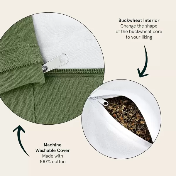 imageRetrospec Sedona Zafu Meditation Cushion Filled wBuckwheat Hulls  Yoga Pillow for Meditation Practices  Machine Washable 100 Cotton Cover ampamp Durable Carry Handle RoundBasil