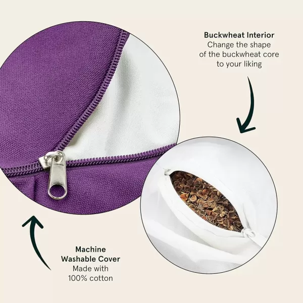 imageRetrospec Sedona Zafu Meditation Cushion Filled wBuckwheat Hulls  Yoga Pillow for Meditation Practices  Machine Washable 100 Cotton Cover ampamp Durable Carry Handle Crescent BlackMulberry