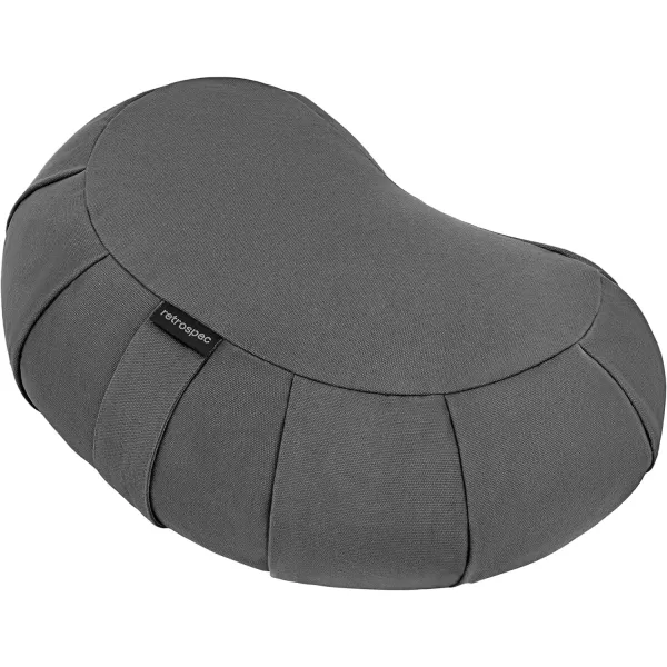 imageRetrospec Sedona Zafu Meditation Cushion Filled wBuckwheat Hulls  Yoga Pillow for Meditation Practices  Machine Washable 100 Cotton Cover ampamp Durable Carry Handle Crescent BlackStone